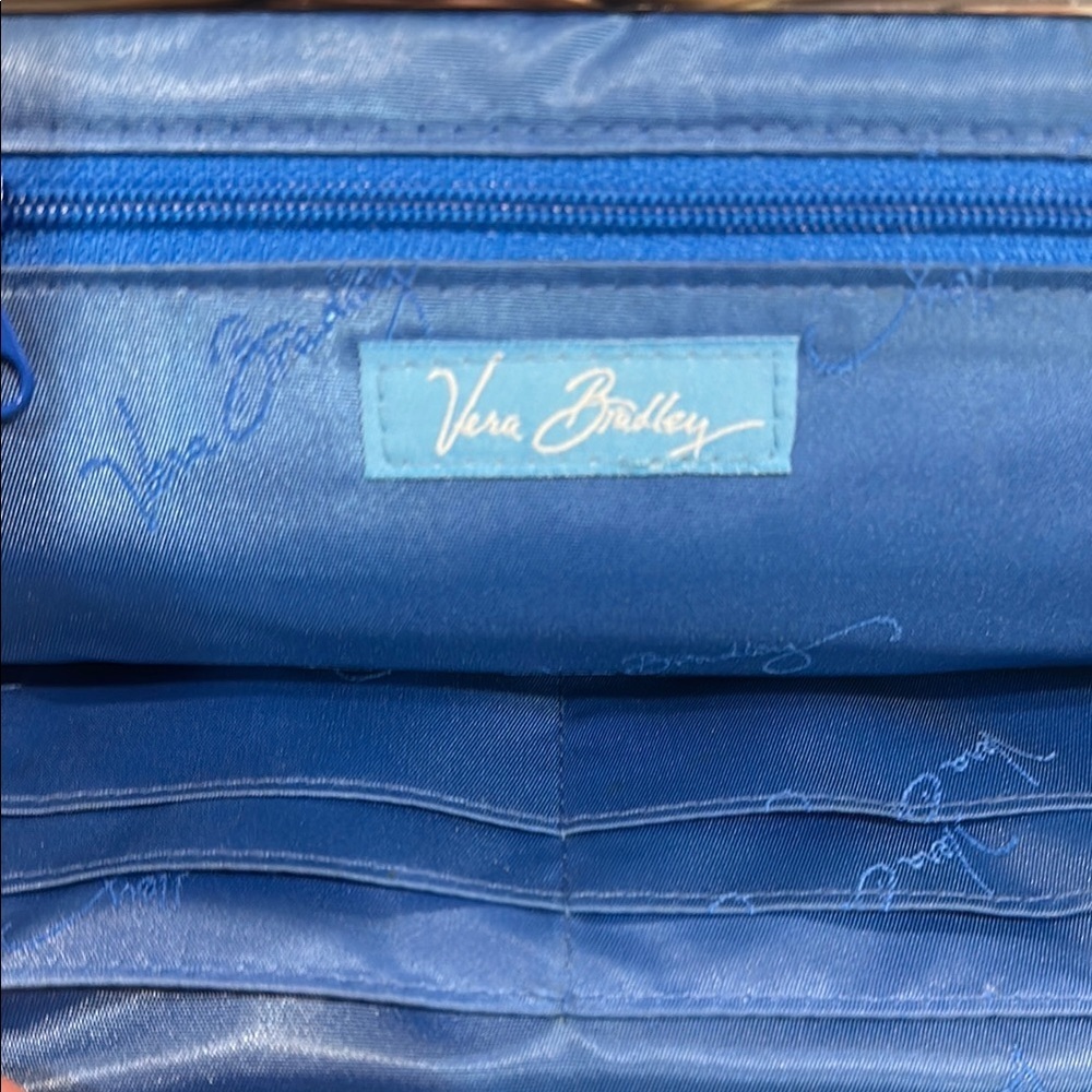 Vera Bradley Bali Blue Double Kiss Kiss Lock Clutch Floral Blue Liner NWOT - Picture 12 of 13